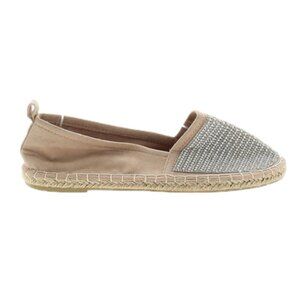 Primark Pale pink nude espadrilles embellished rhinestone pearls 39 8
